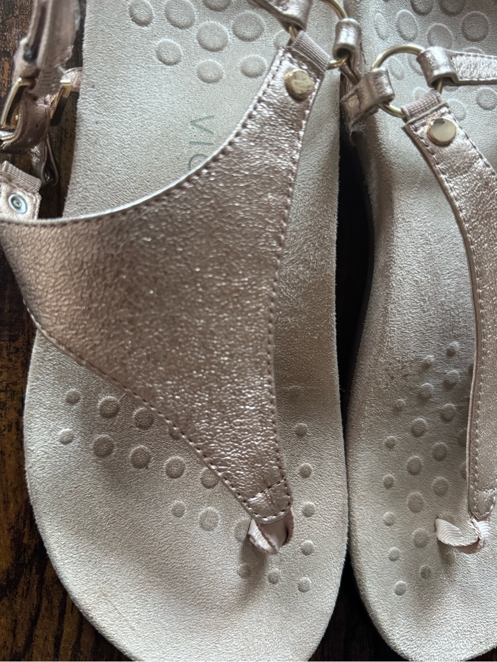 Vionic Kirra Metallic Rose Gold Orthotic Backstrap Sandals 8.5 Wide - Picture 10 of 10